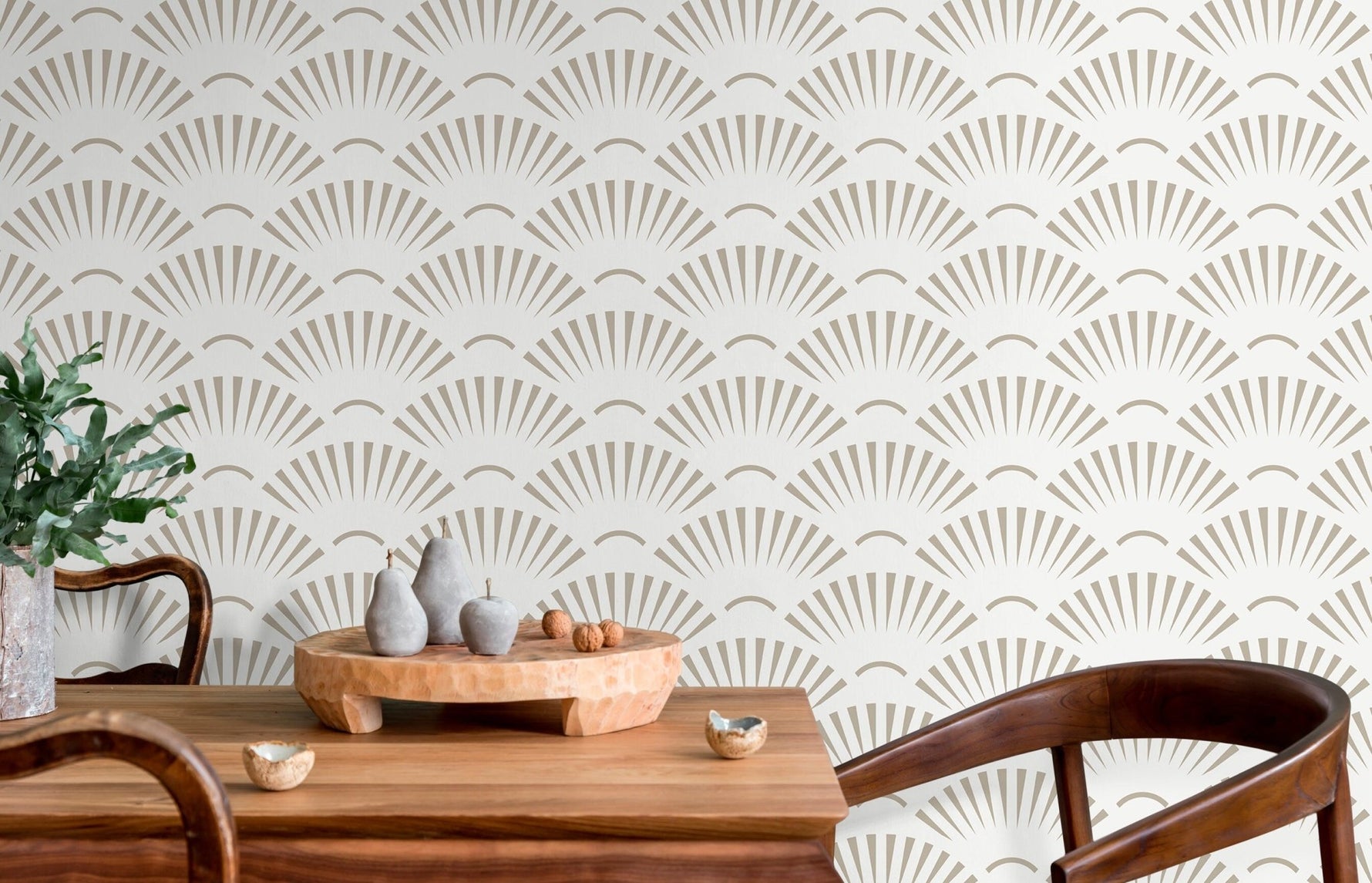 Art Deco Fan Pattern Wallpaper - C574 - WallTrend