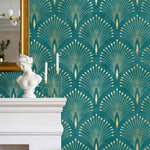 Art Deco Fan Pattern Wallpaper - SKU C011 - WallTrend