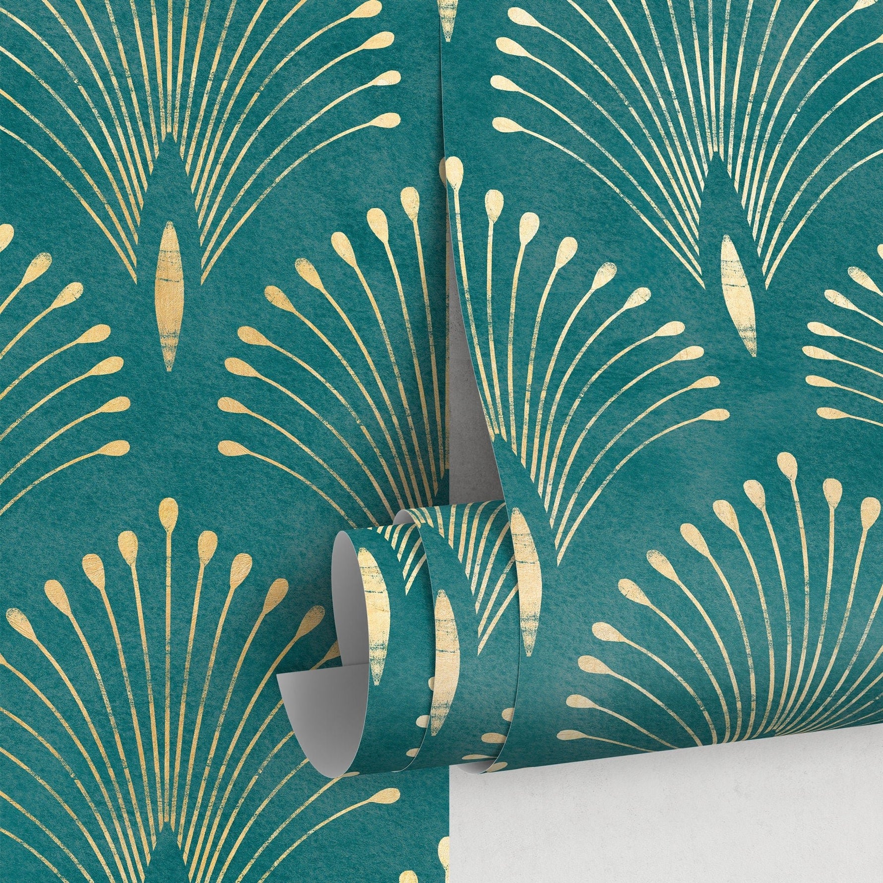 Art Deco Fan Pattern Wallpaper - SKU C011 - WallTrend