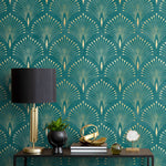 Art Deco Fan Pattern Wallpaper - SKU C011 - WallTrend