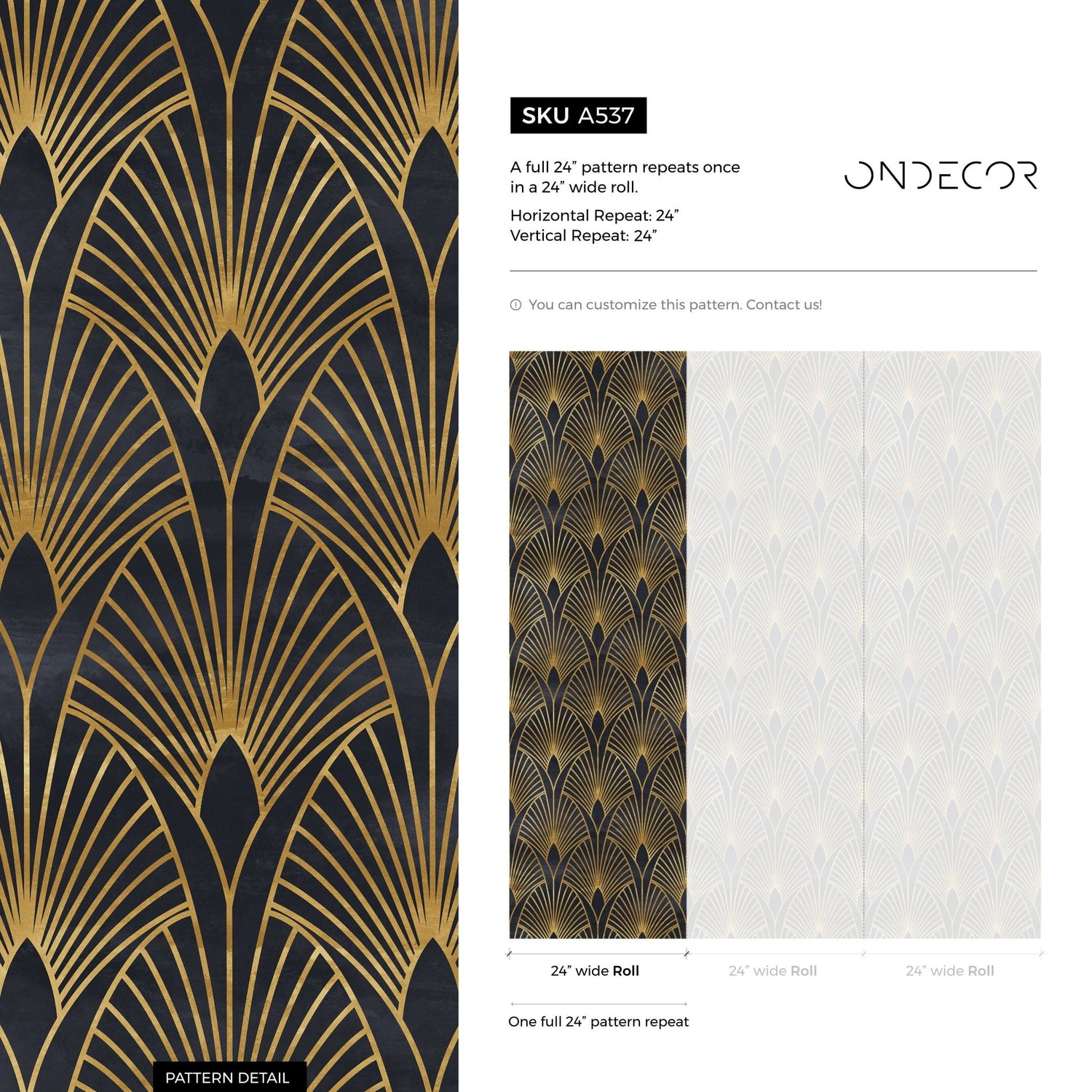 Art Deco Fan Wallpaper - A537 - WallTrend