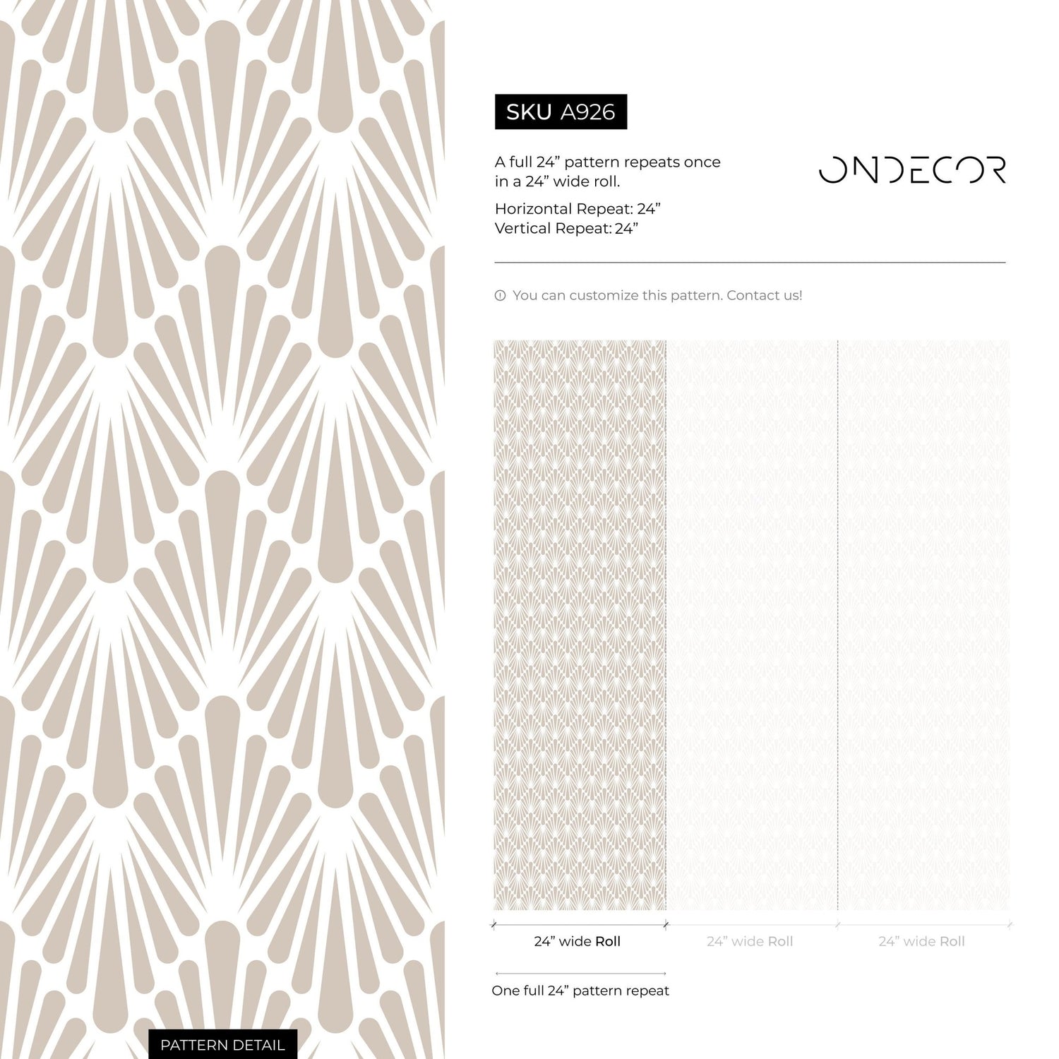 Art Deco Fan Wallpaper - A926 - WallTrend