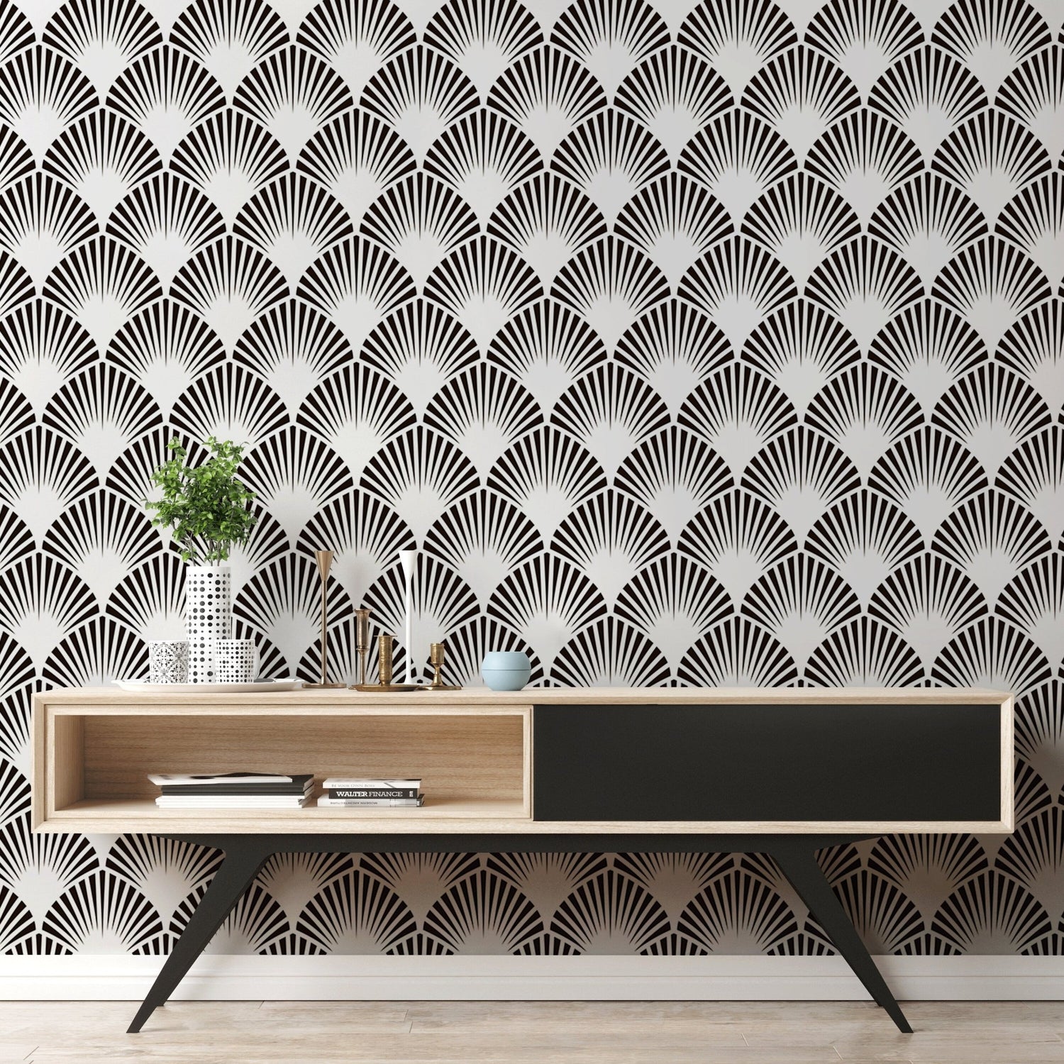 Art Deco Fan Wallpaper - B074 - WallTrend