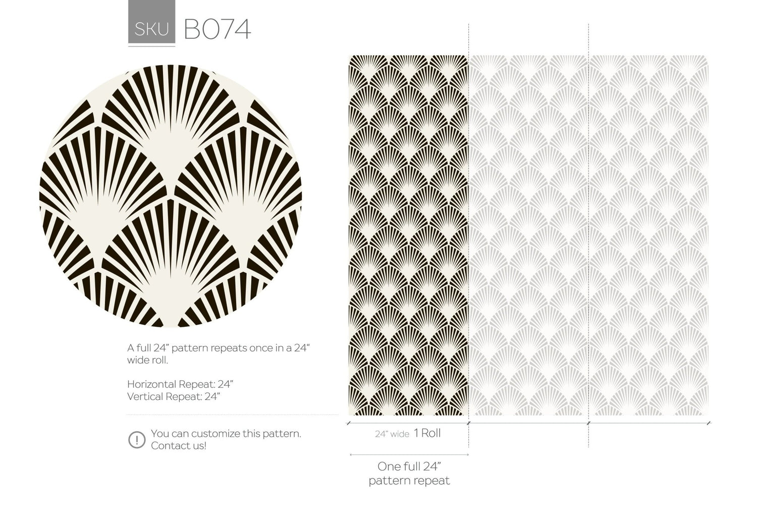 Art Deco Fan Wallpaper - B074 - WallTrend