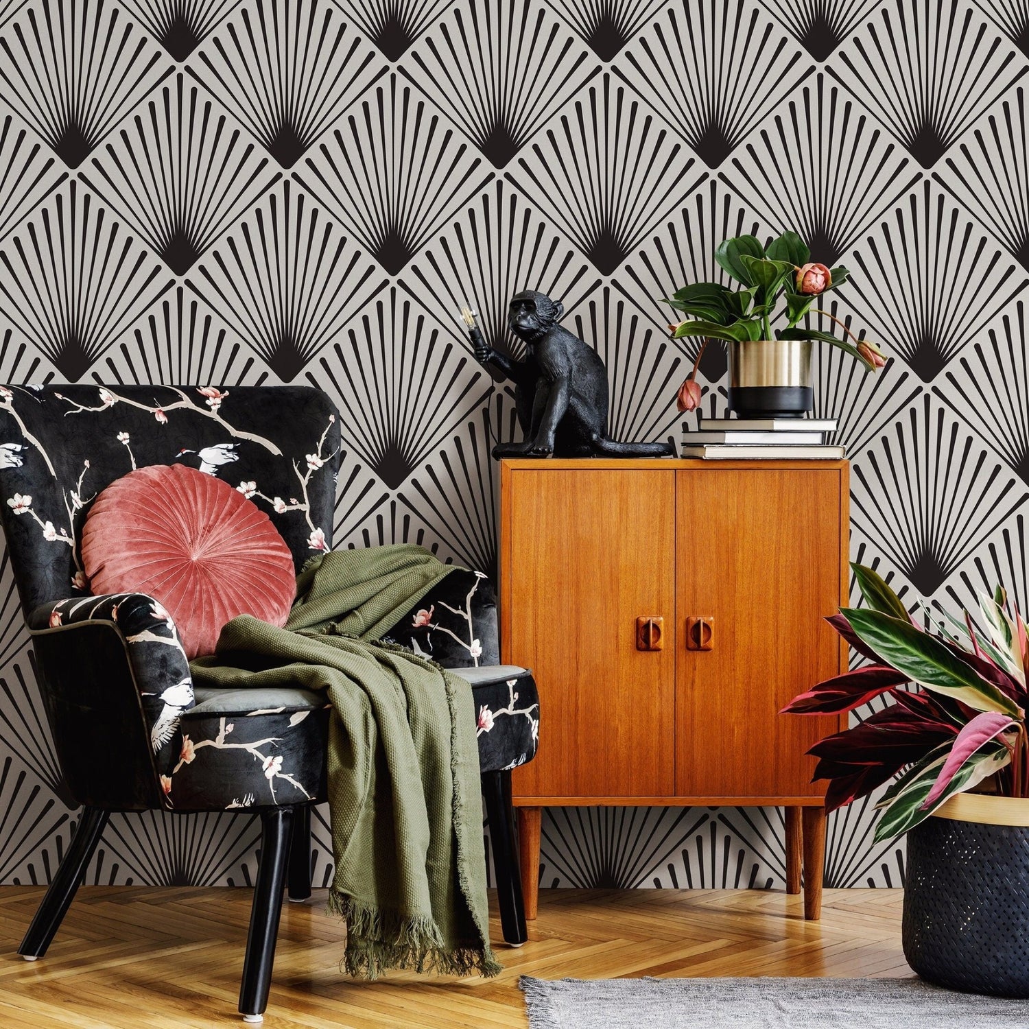 Art Deco Fan Wallpaper - B078 - WallTrend