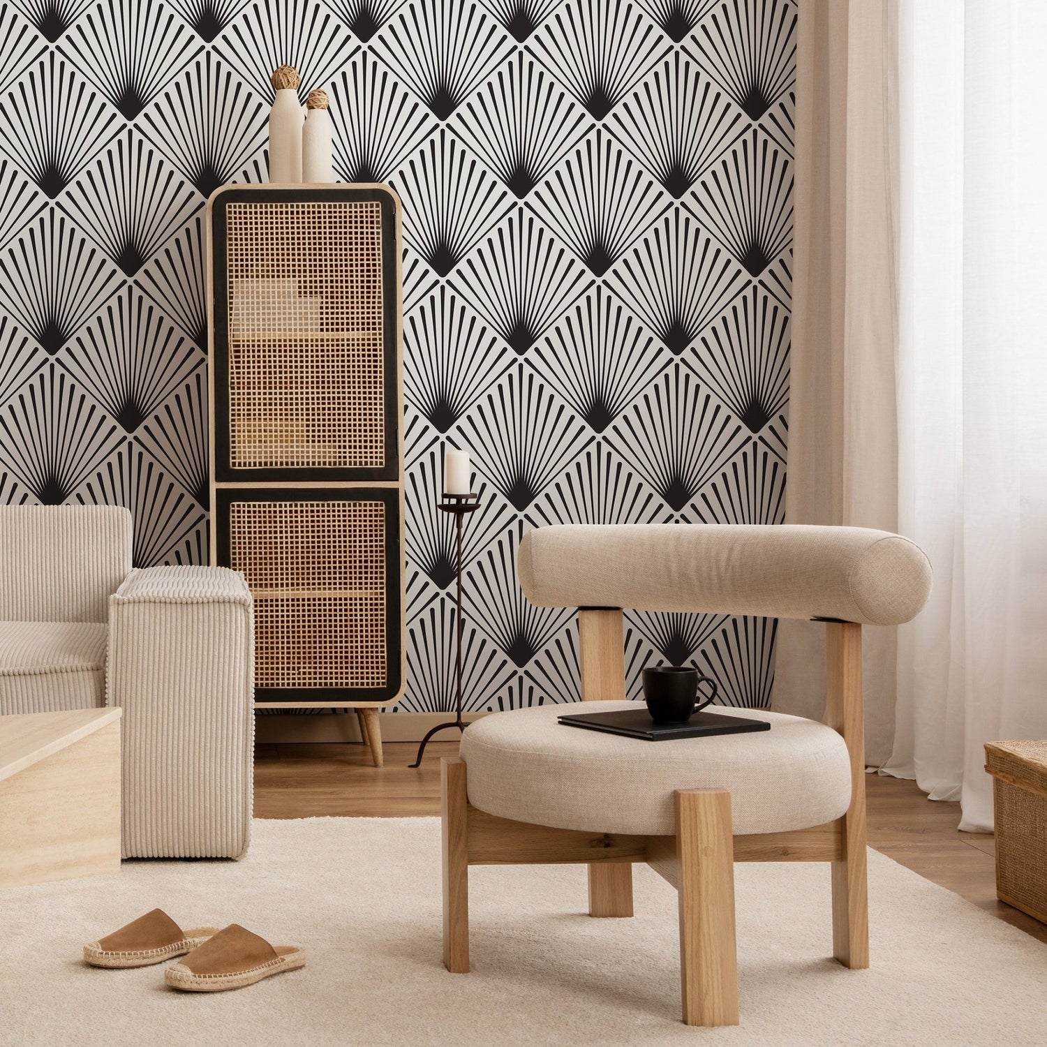 Art Deco Fan Wallpaper - B078 - WallTrend