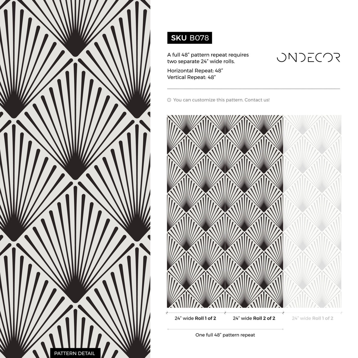 Art Deco Fan Wallpaper - B078 - WallTrend