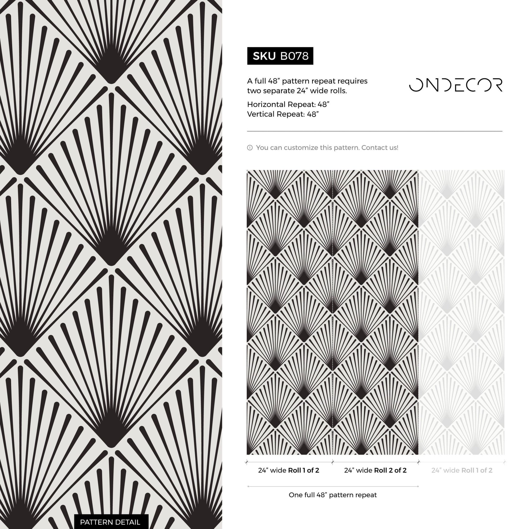 Art Deco Fan Wallpaper - B078 - WallTrend