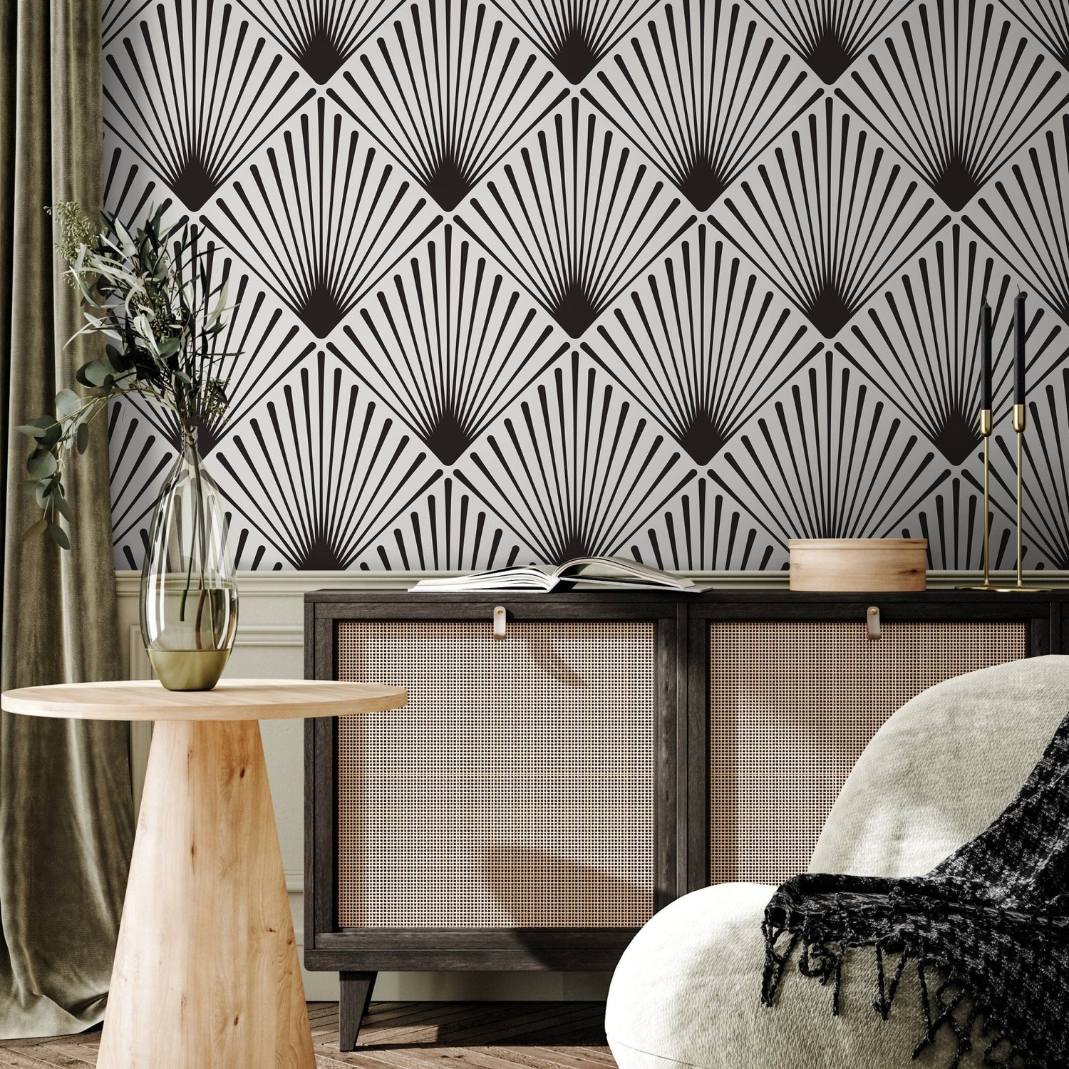 Art Deco Fan Wallpaper - B078 - WallTrend