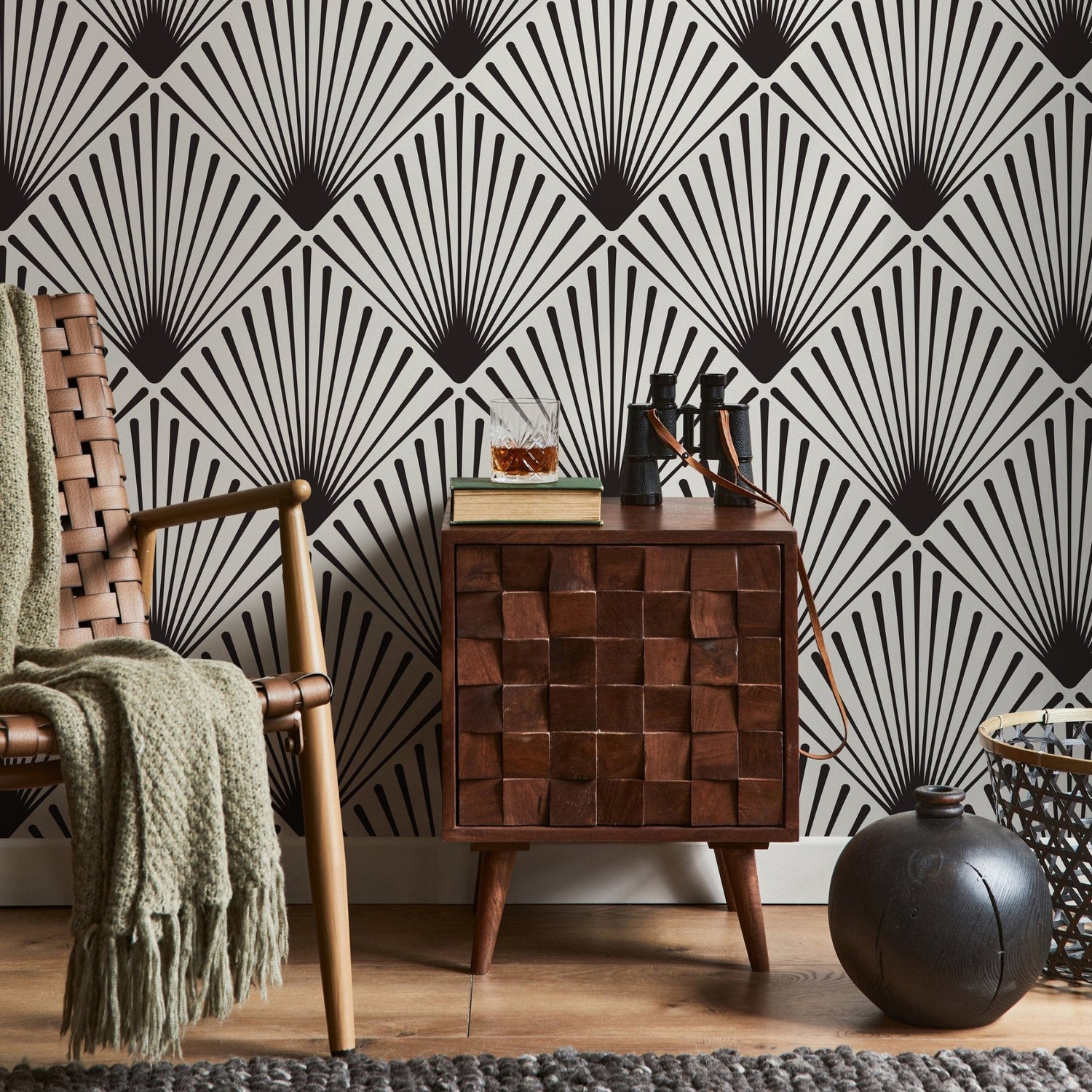 Art Deco Fan Wallpaper - B078 - WallTrend