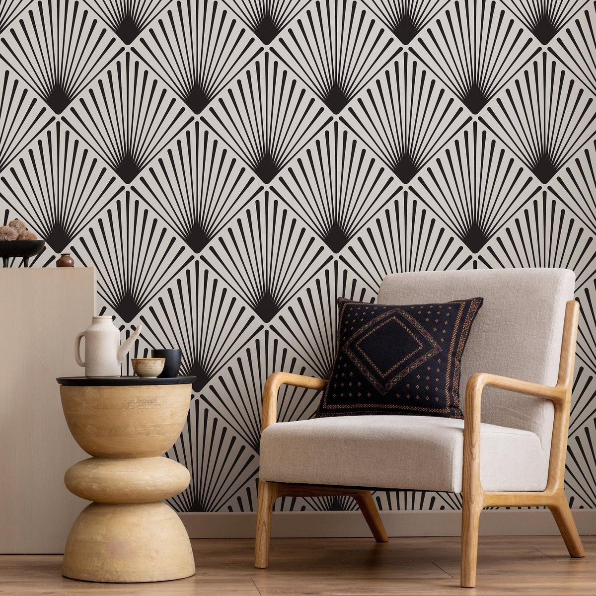 Art Deco Fan Wallpaper - B078 - WallTrend