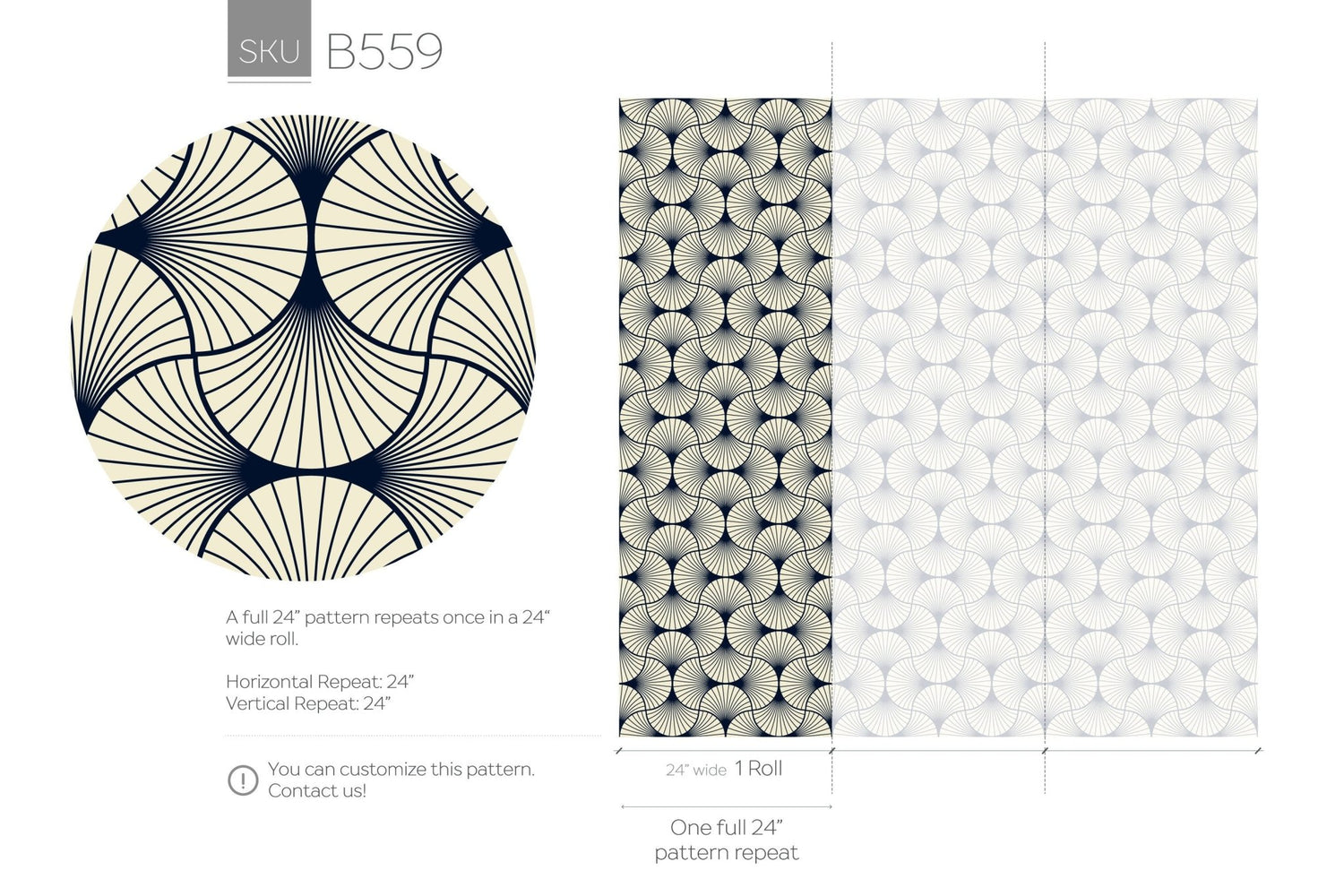 Art Deco Fan Wallpaper - B559 - WallTrend