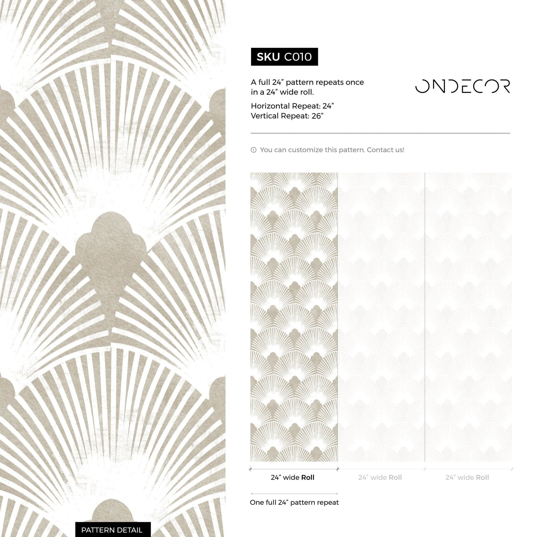 Art Deco Fan Wallpaper - C010 - WallTrend