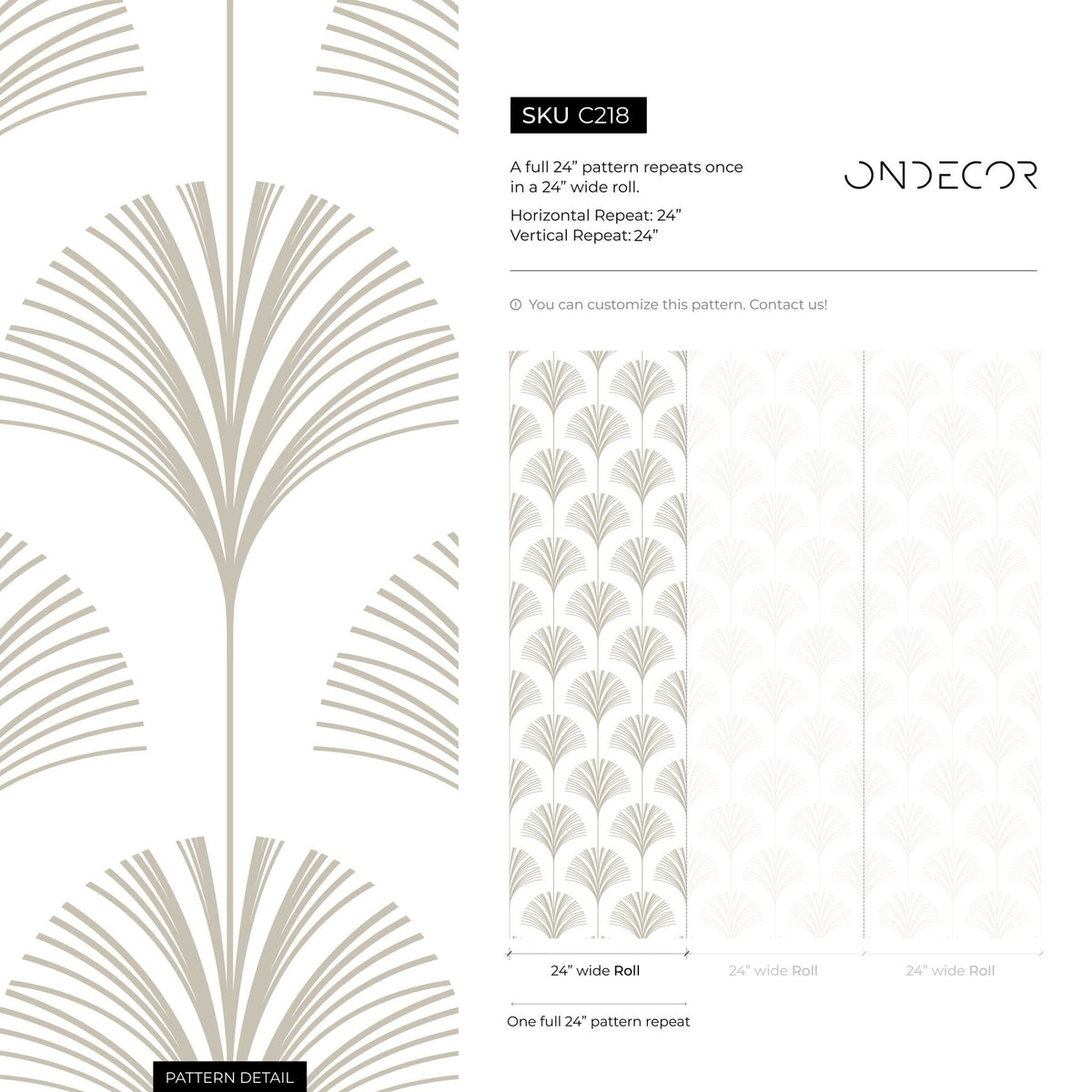 Art Deco Fan Wallpaper - C218 - WallTrend