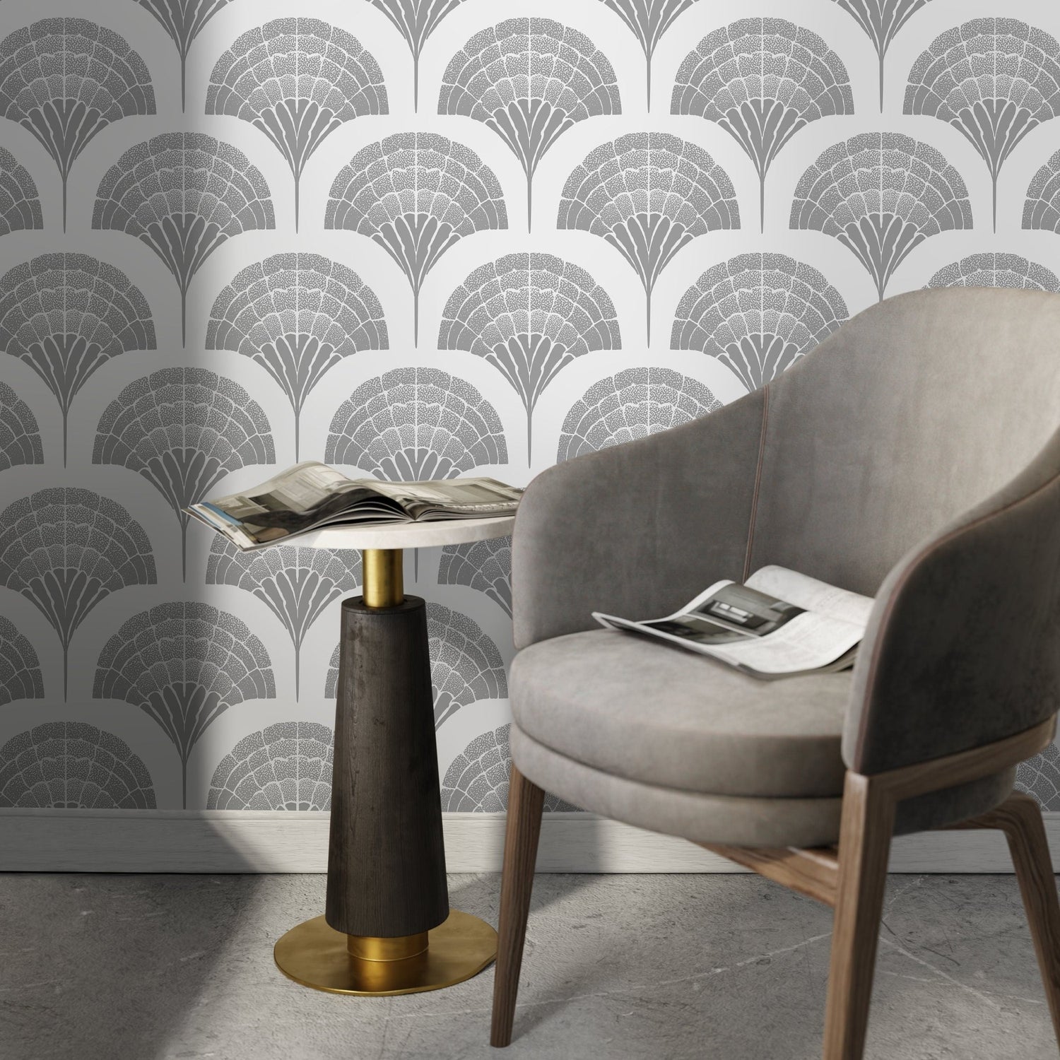 Art Deco Fan Wallpaper - C501 - WallTrend