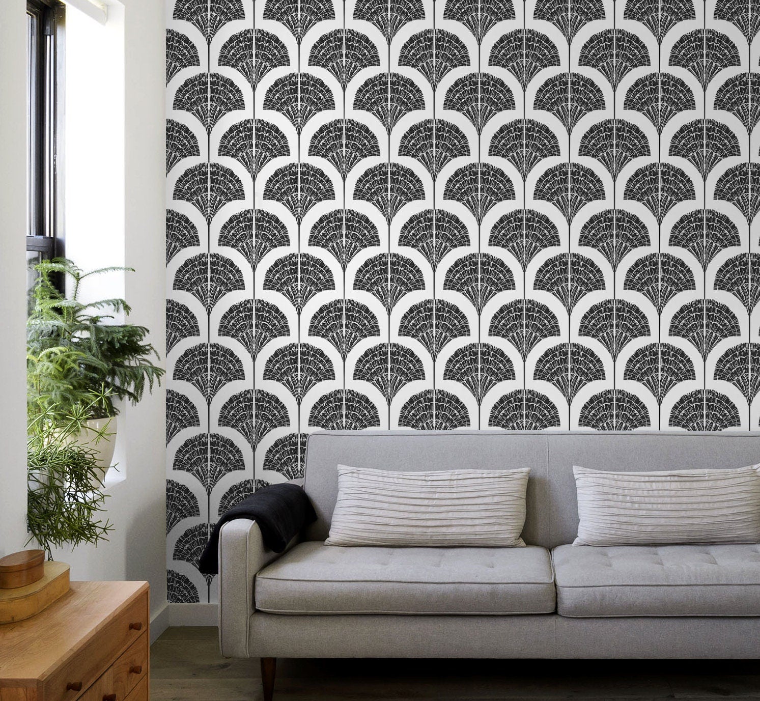 Art Deco Fan Wallpaper - C506 - WallTrend