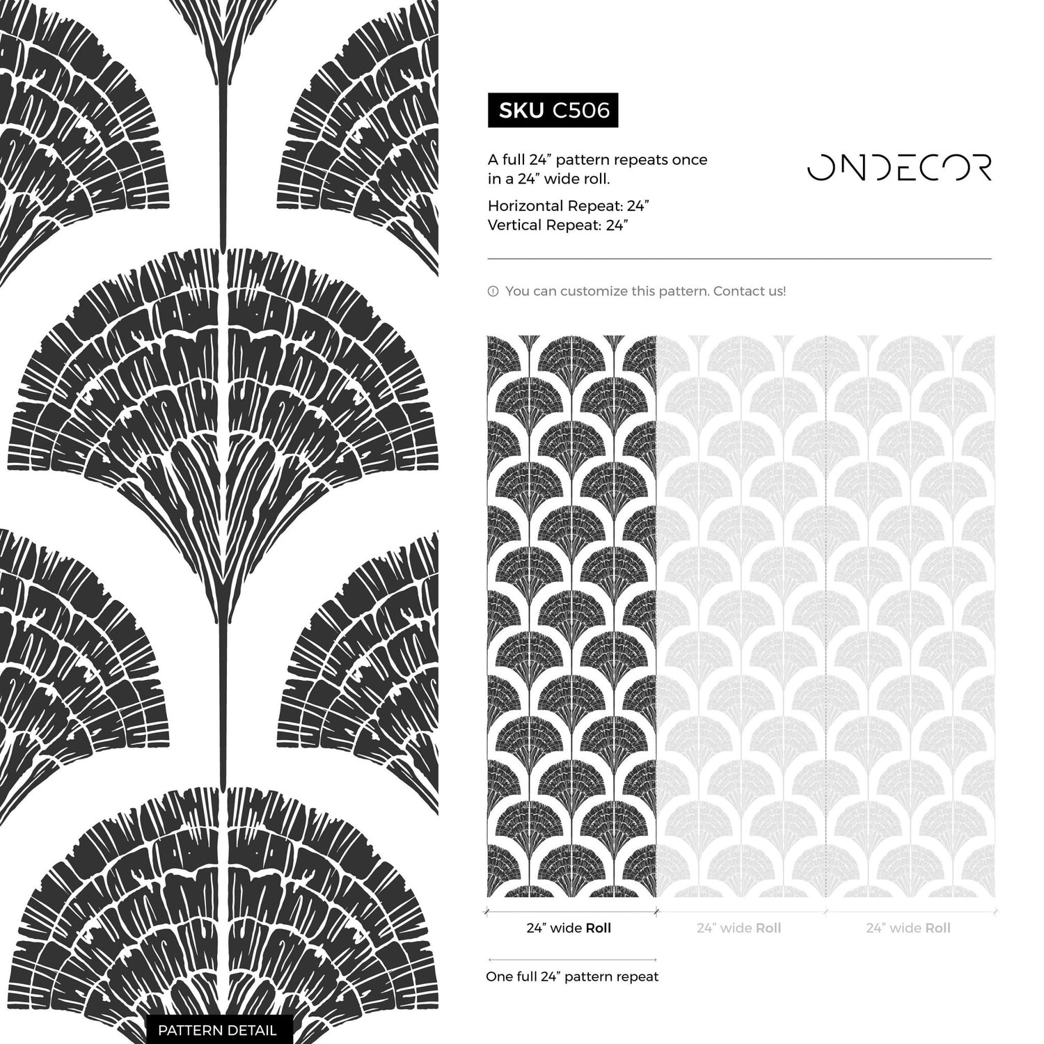 Art Deco Fan Wallpaper - C506 - WallTrend