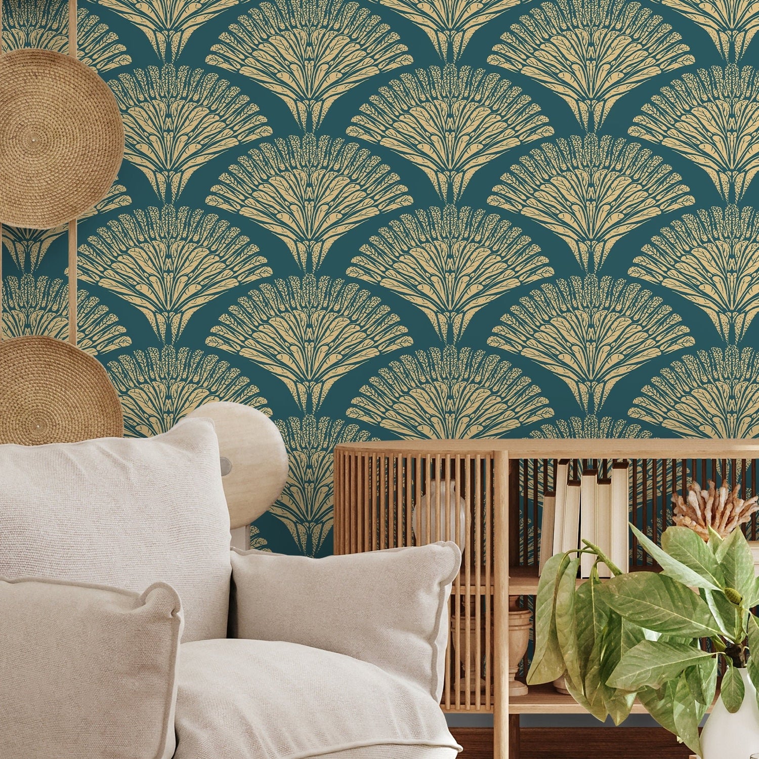 Art Deco Fan Wallpaper - C546 - WallTrend