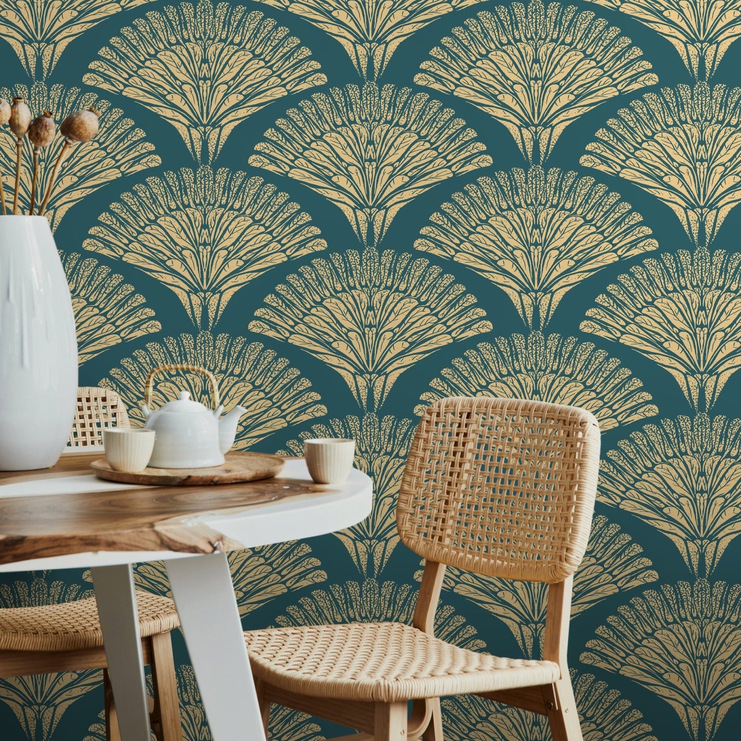 Art Deco Fan Wallpaper - C546 - WallTrend