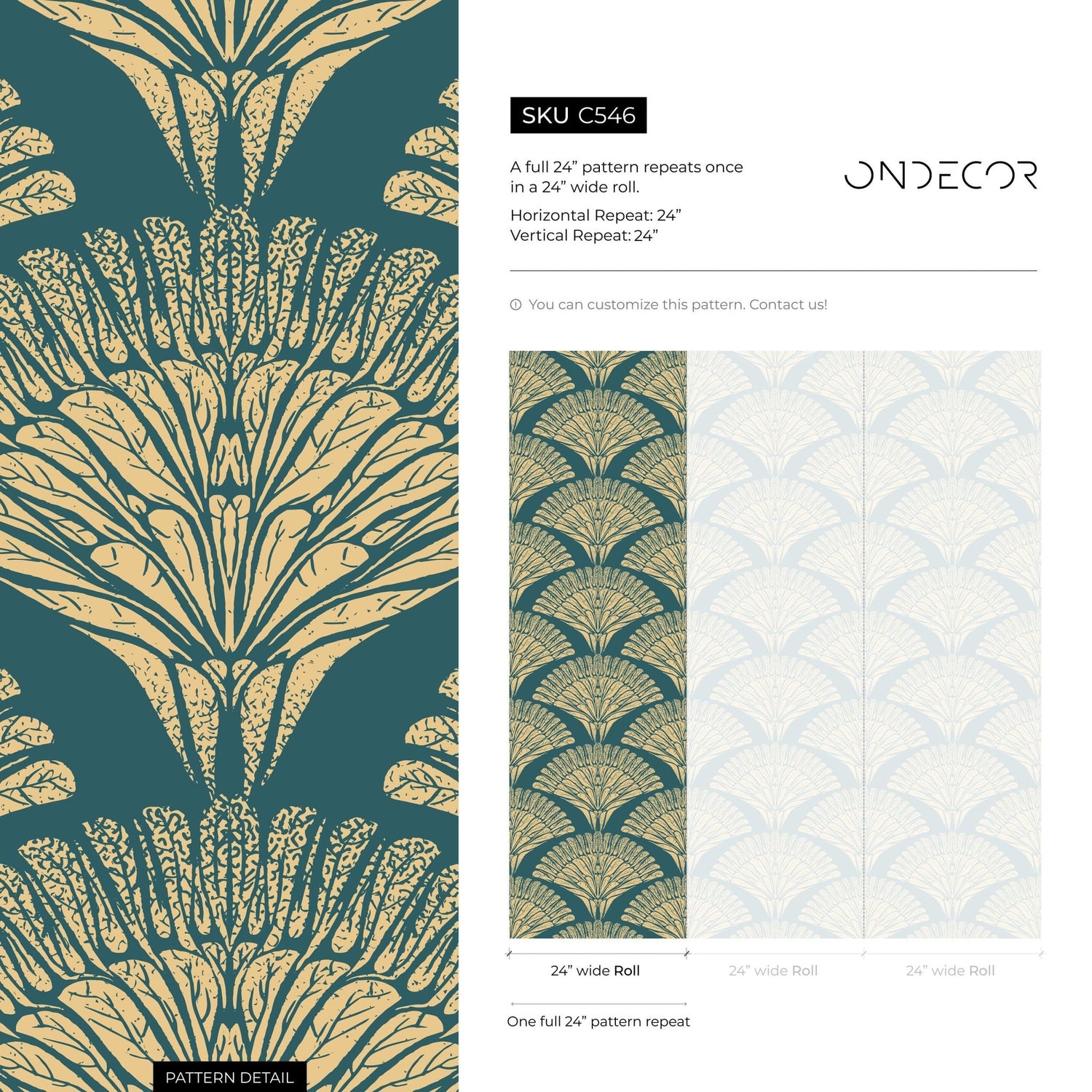 Art Deco Fan Wallpaper - C546 - WallTrend