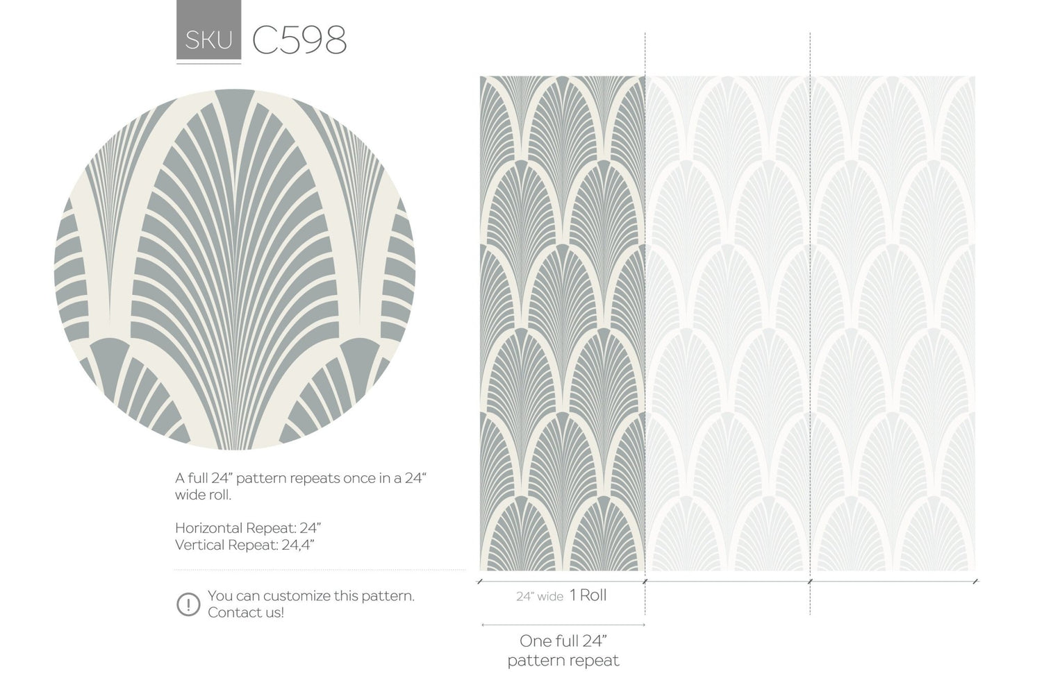 Art Deco Fan Wallpaper - C598 - WallTrend