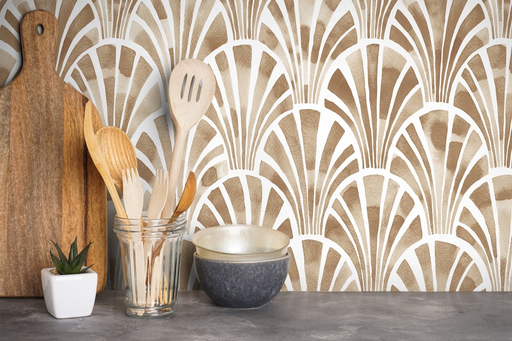 Art Deco Fan Wallpaper - C806 - WallTrend