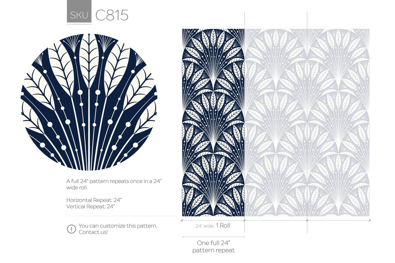 Art Deco Fan Wallpaper - C815 - WallTrend