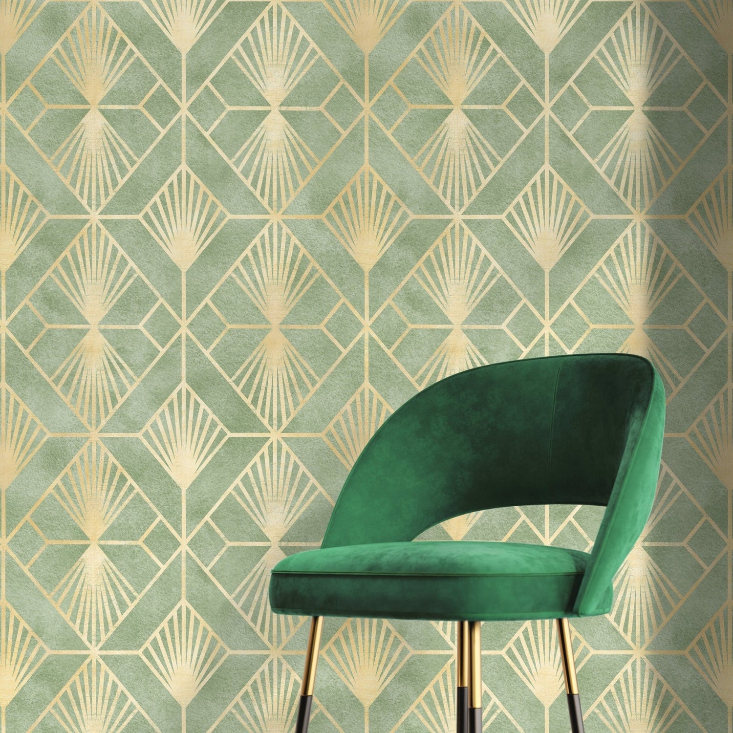 Art Deco Fans Wallpaper - C721 - WallTrend