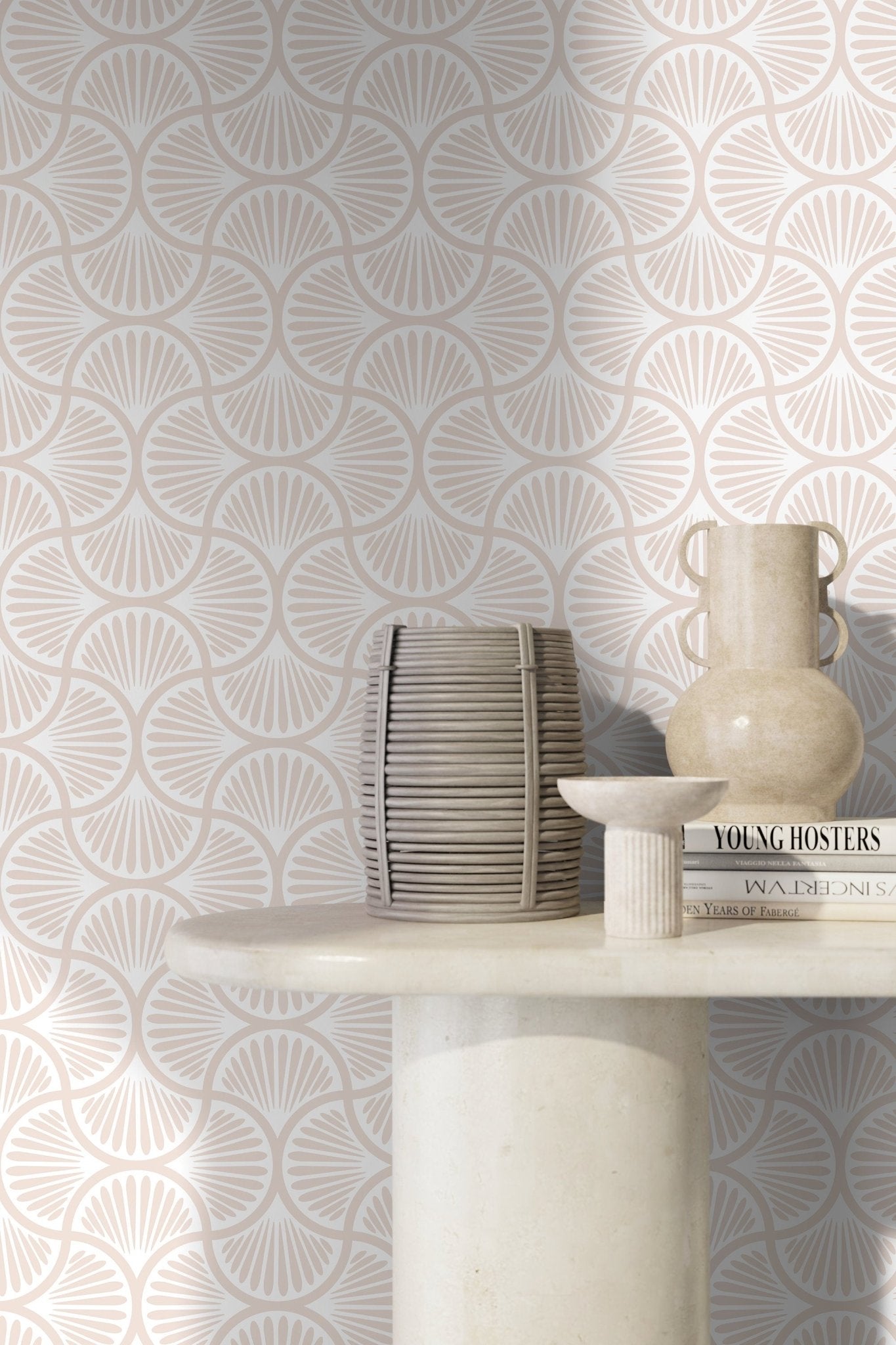 Art Deco Shell Fan Pattern Wallpaper - B939 - WallTrend