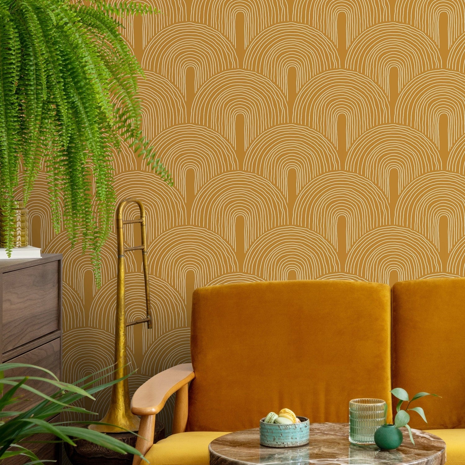 Art Deco Sunrise Wallpaper - C257 - WallTrend