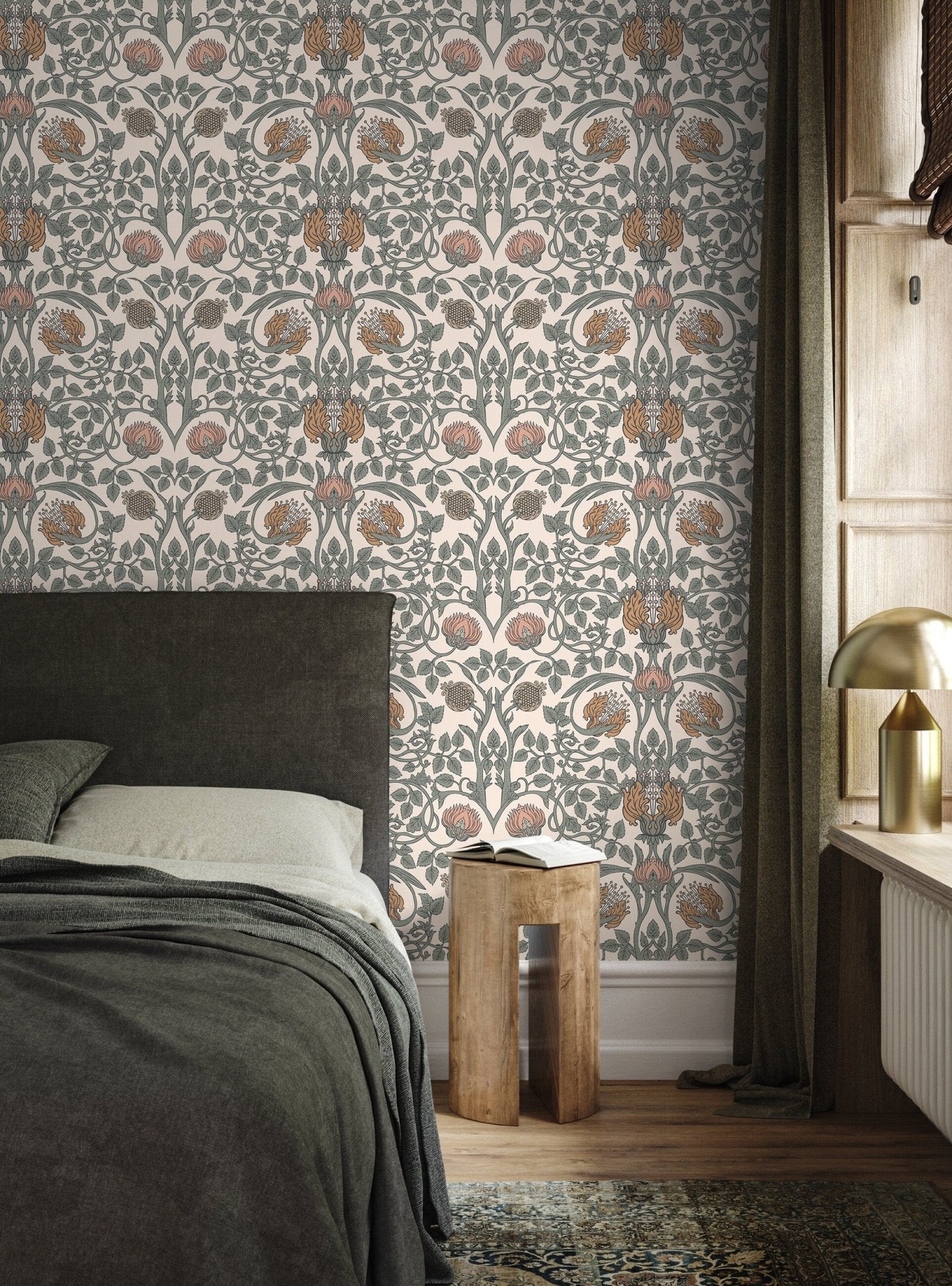 Art Nouveau Floral Symmetry Wallpaper - D044 - WallTrend