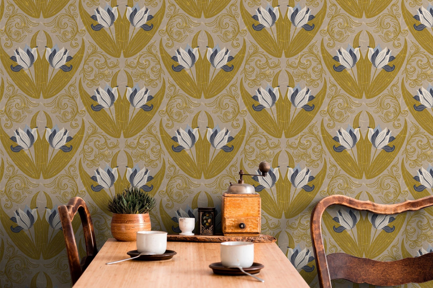 Art Nouveau Floral Wallpaper - B906 - WallTrend