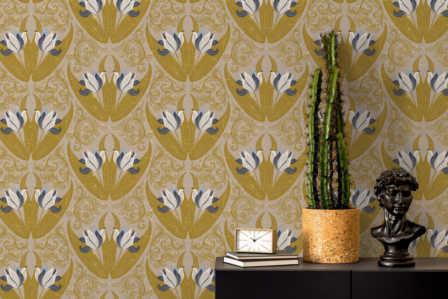 Art Nouveau Floral Wallpaper - B906 - WallTrend