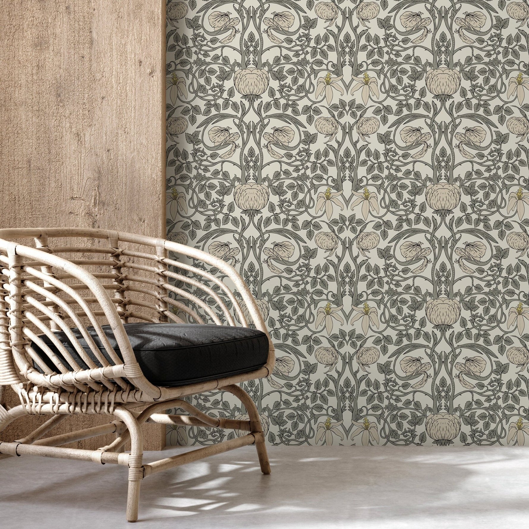 Art Nouveau Floral Wallpaper - D478 - WallTrend