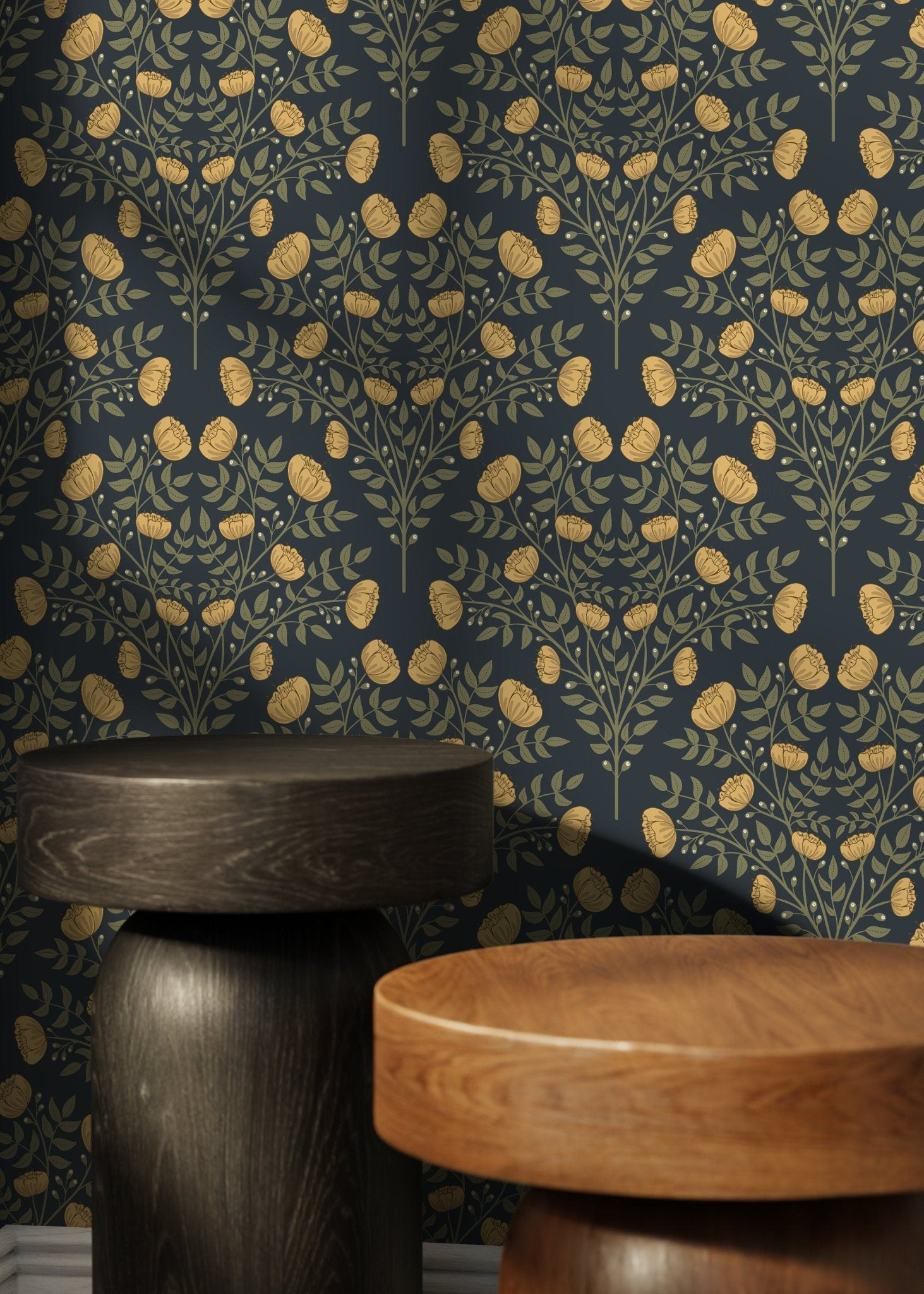 Art Nouveau Floral Wallpaper / Peel and Stick Wallpaper Removable Wallpaper Home Decor Wall Art Wall Decor Room Decor - D038 - WallTrend