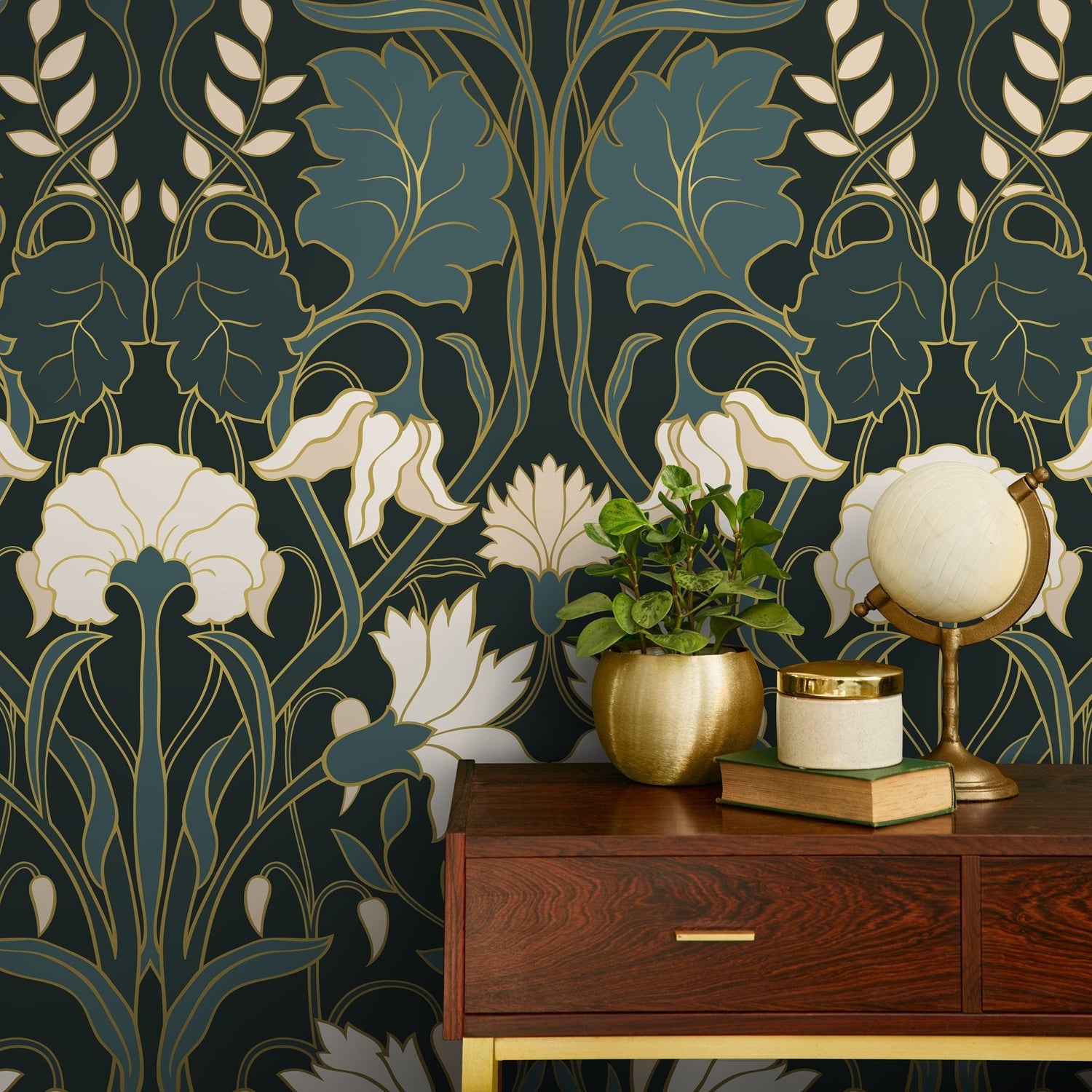 Art Nouveau Floral Wallpaper - SKU C281 - WallTrend