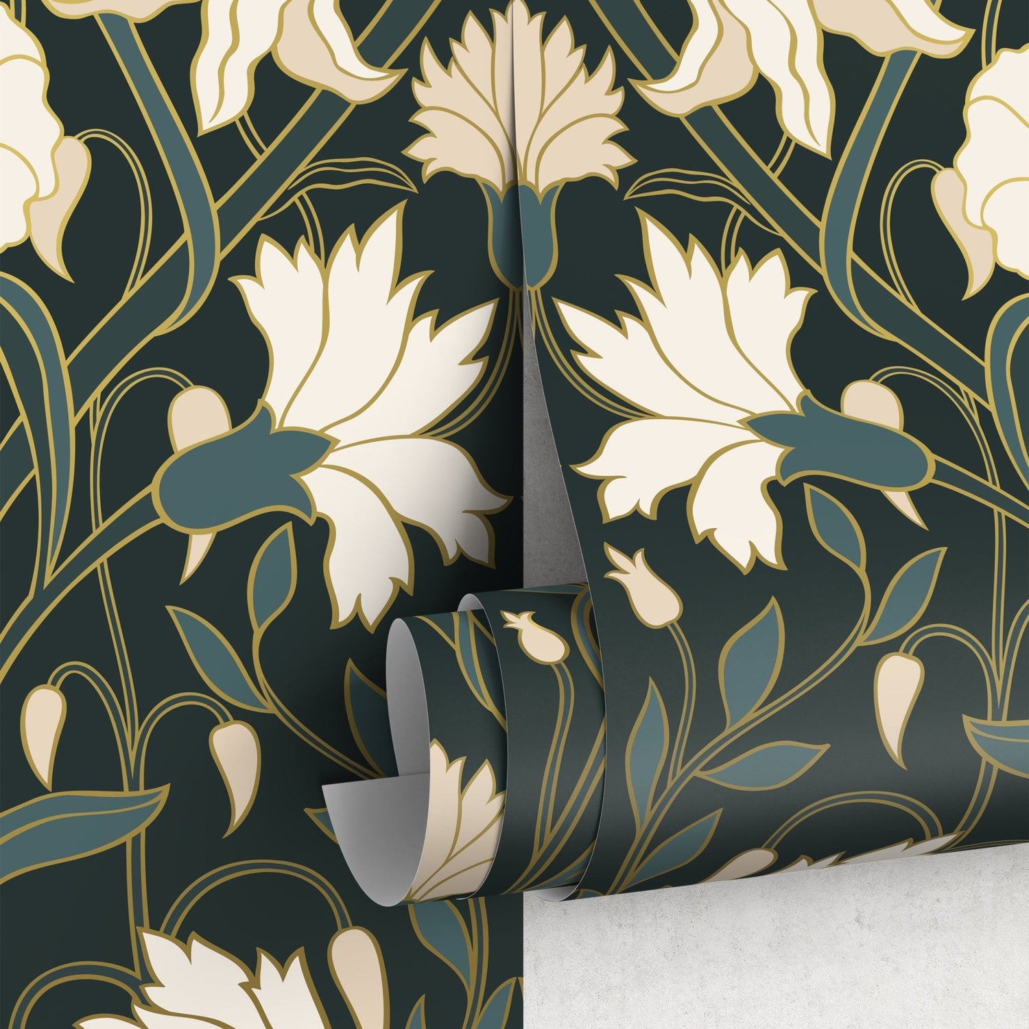 Art Nouveau Floral Wallpaper - SKU C281 - WallTrend