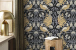 Art Nouveau Peacock Wallpaper - D500 - WallTrend