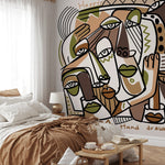 Artistic Abstract Faces Wallpaper - D581 - WallTrend