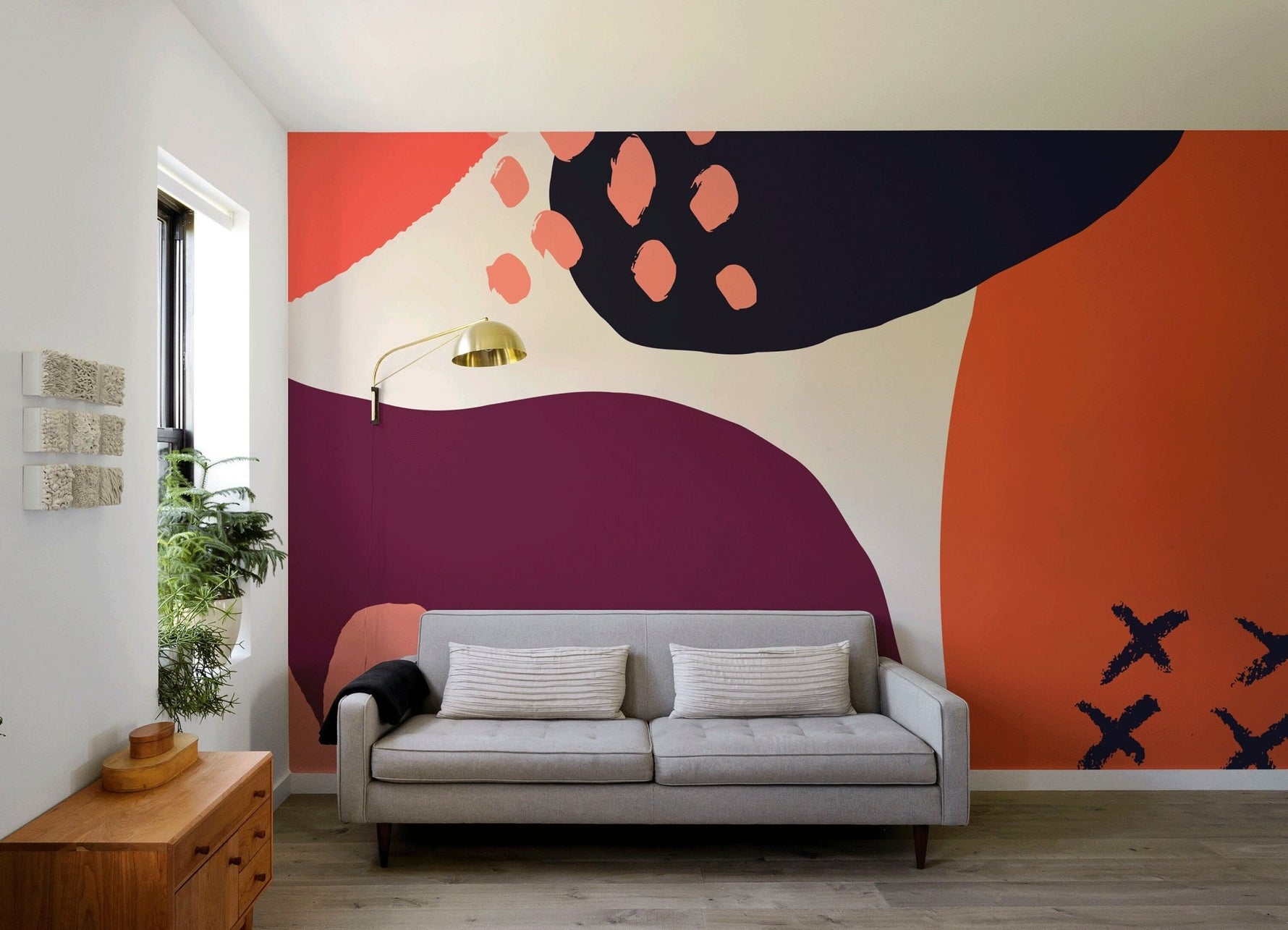 Artistic Abstract Shapes Wallpaper - B460 - WallTrend