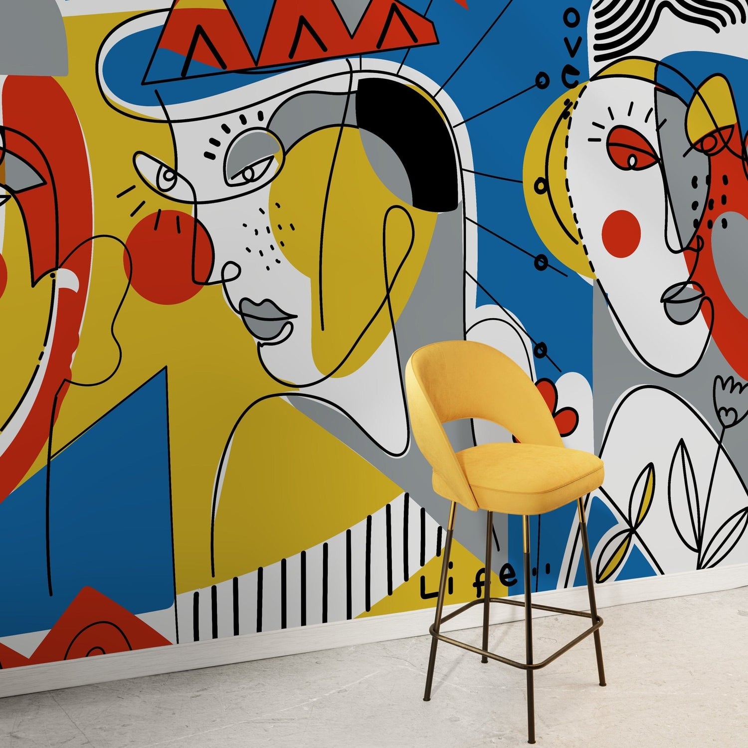 Artistic Faces Wallpaper - D605 - WallTrend