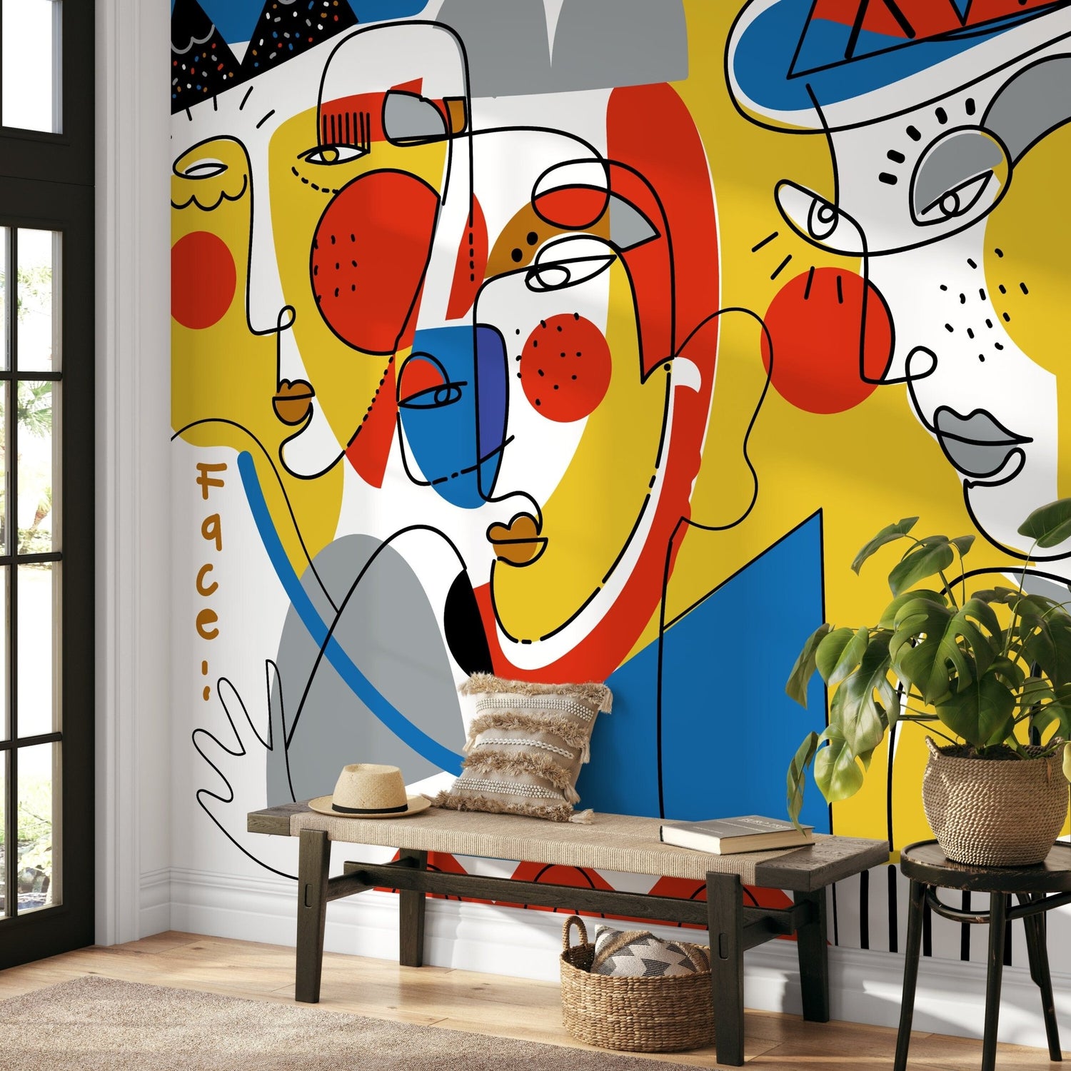 Artistic Faces Wallpaper - D605 - WallTrend