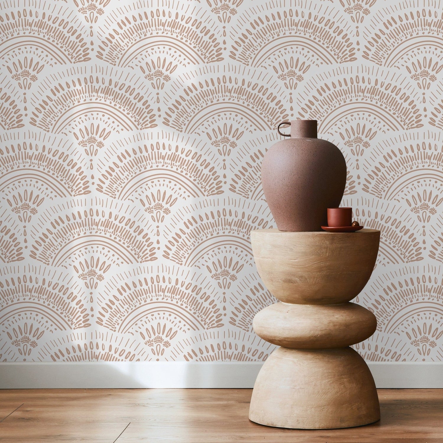 Artistic Peacock Feather Pattern Wallpaper - C066 - WallTrend