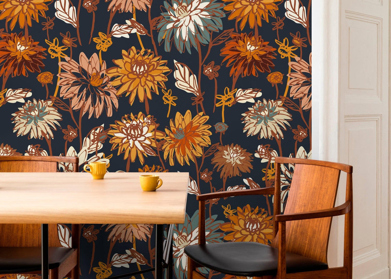 Autumn Floral Elegance Wallpaper - C693 - WallTrend