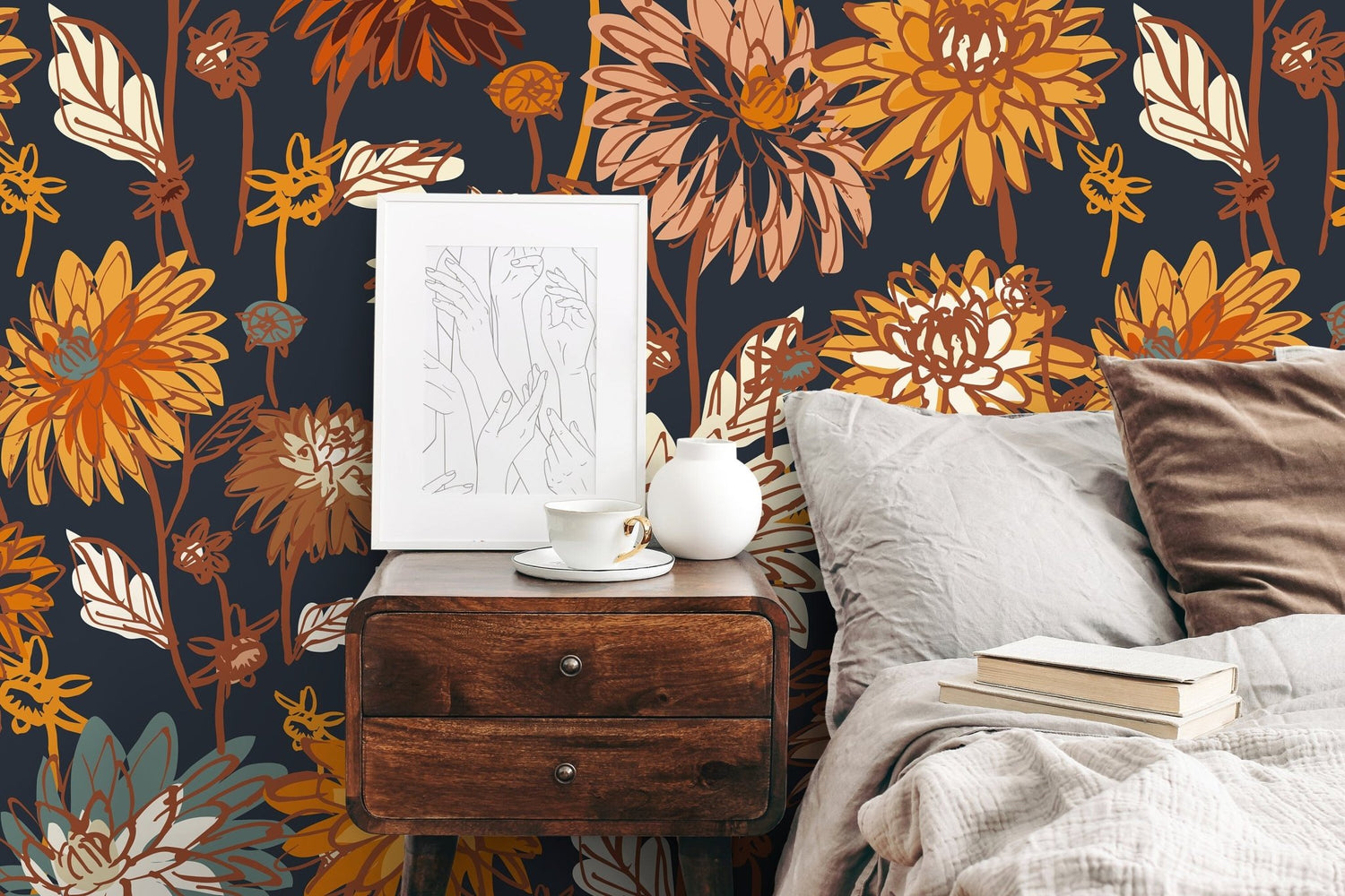 Autumn Floral Elegance Wallpaper - C693 - WallTrend