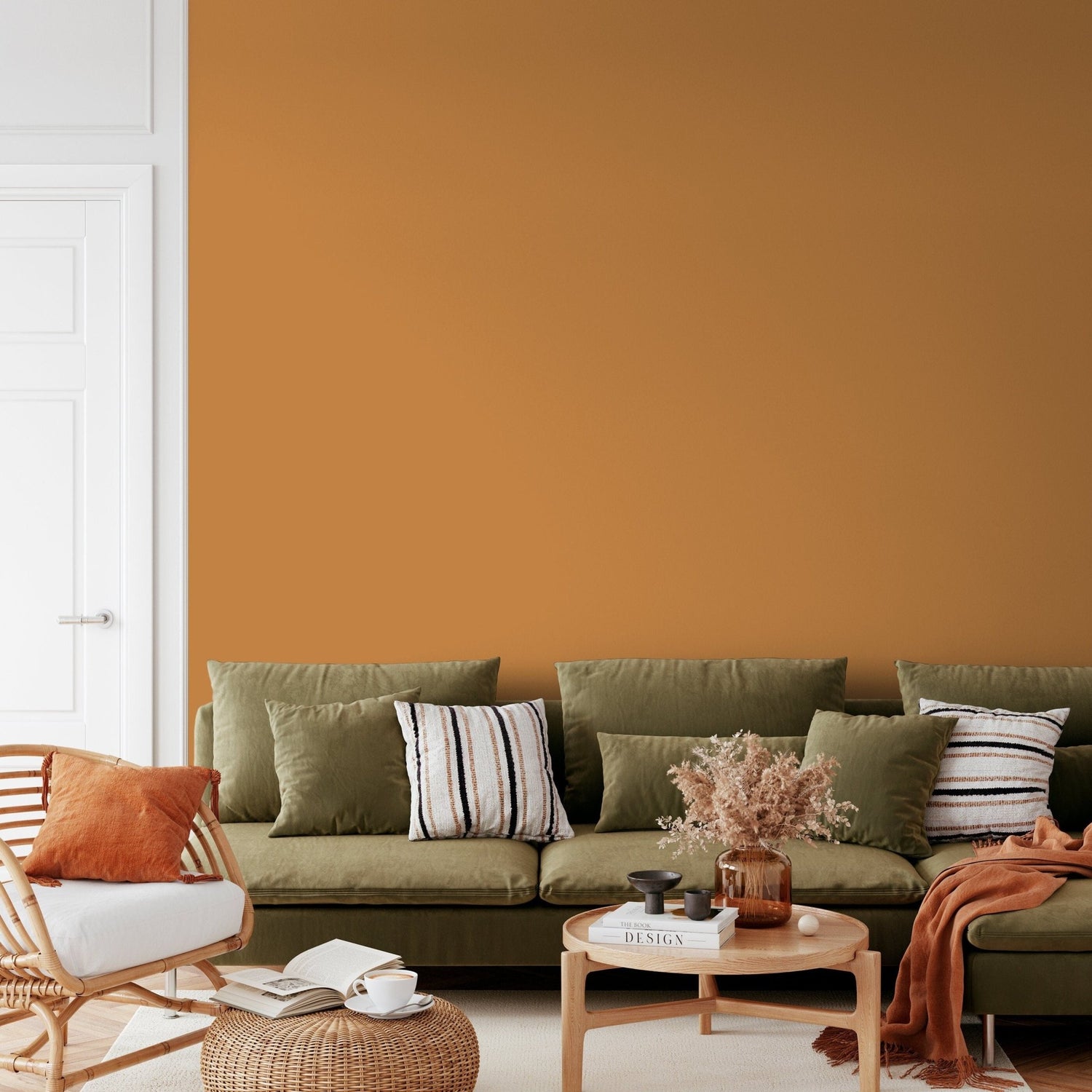 Autumn Orange Solid Color Wallpaper - D460 - WallTrend