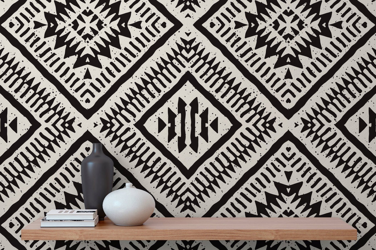 Aztec Influence Wallpaper - C376 - WallTrend