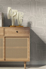 Beige Abstract Brush Wallpaper / Peel and Stick Wallpaper Removable Wallpaper Home Decor Wall Art Wall Decor Room Decor - C906 - WallTrend