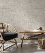 Beige Abstract Brush Wallpaper / Peel and Stick Wallpaper Removable Wallpaper Home Decor Wall Art Wall Decor Room Decor - C906 - WallTrend