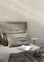 Beige Abstract Brush Wallpaper / Peel and Stick Wallpaper Removable Wallpaper Home Decor Wall Art Wall Decor Room Decor - C906 - WallTrend